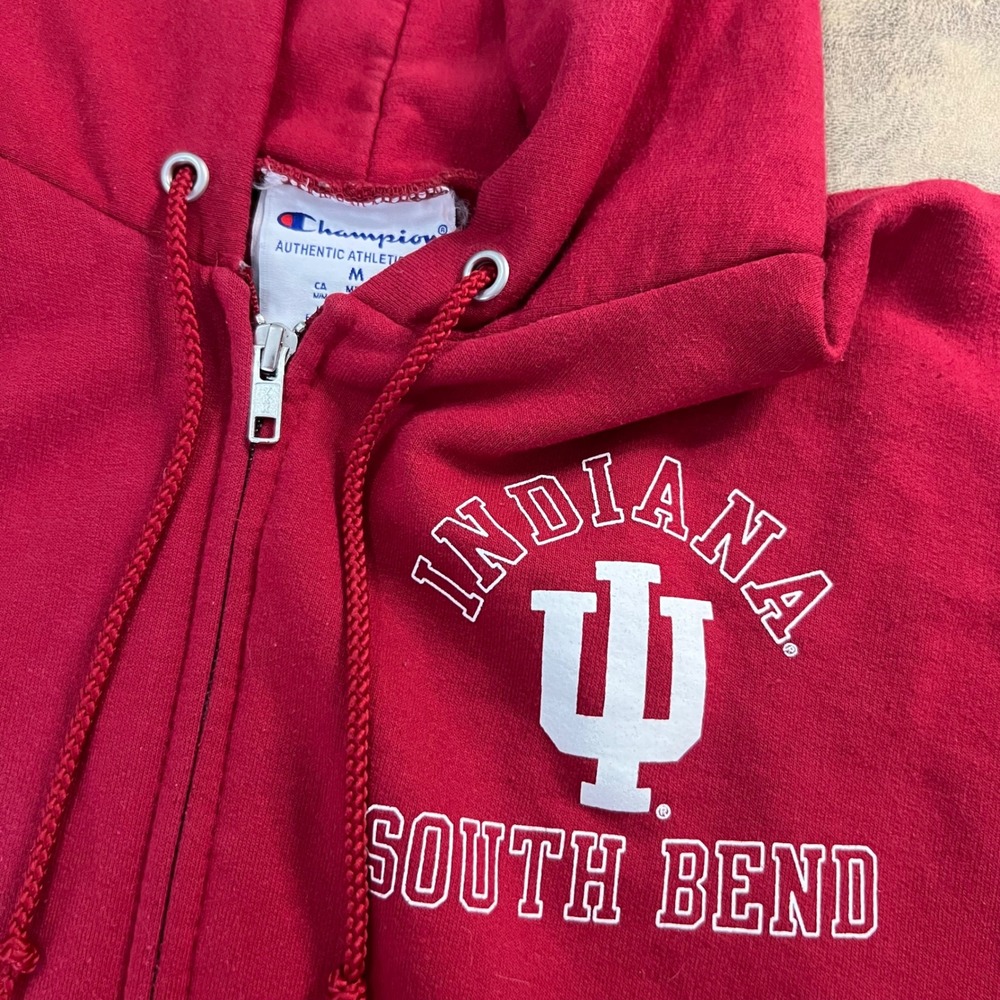 Champion Zip Hoodie Mens Medium Red‎ Indiana University South Bend Full Zip